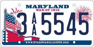 MD license plate 3AA5545