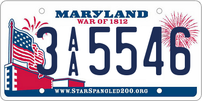 MD license plate 3AA5546