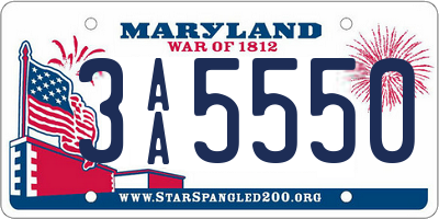 MD license plate 3AA5550