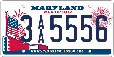 MD license plate 3AA5556