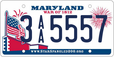 MD license plate 3AA5557