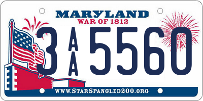 MD license plate 3AA5560