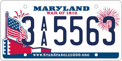 MD license plate 3AA5563