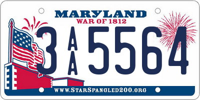 MD license plate 3AA5564