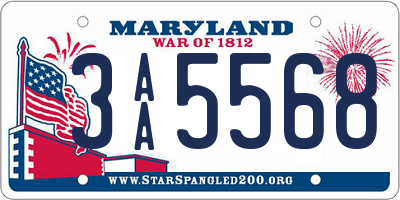 MD license plate 3AA5568