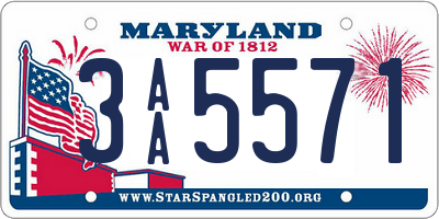 MD license plate 3AA5571