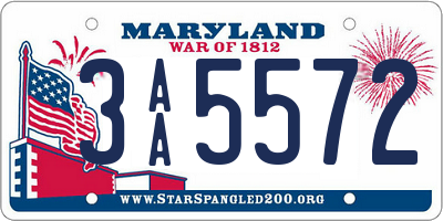 MD license plate 3AA5572