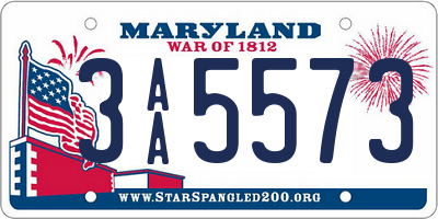 MD license plate 3AA5573