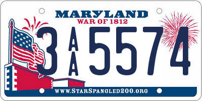 MD license plate 3AA5574