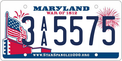 MD license plate 3AA5575