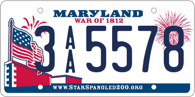 MD license plate 3AA5578