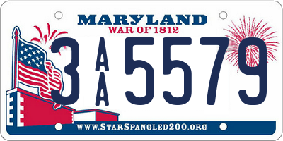 MD license plate 3AA5579