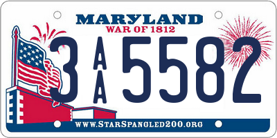 MD license plate 3AA5582