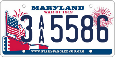 MD license plate 3AA5586