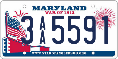 MD license plate 3AA5591