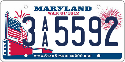 MD license plate 3AA5592