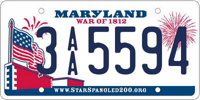 MD license plate 3AA5594