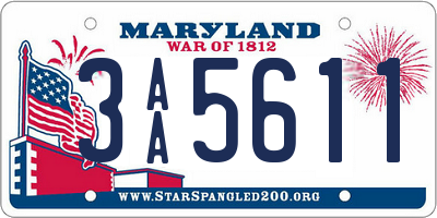 MD license plate 3AA5611