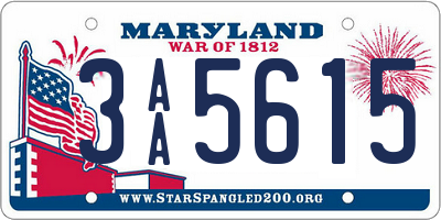 MD license plate 3AA5615