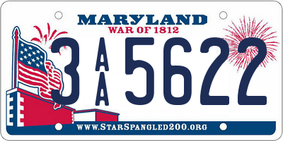 MD license plate 3AA5622