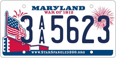 MD license plate 3AA5623