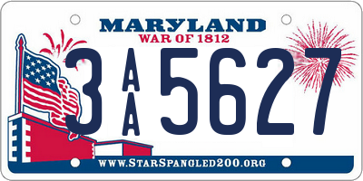 MD license plate 3AA5627