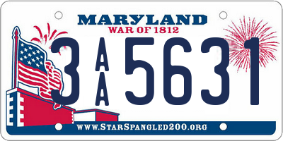 MD license plate 3AA5631