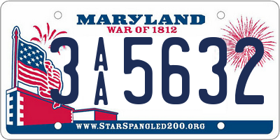 MD license plate 3AA5632