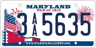 MD license plate 3AA5635