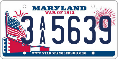 MD license plate 3AA5639