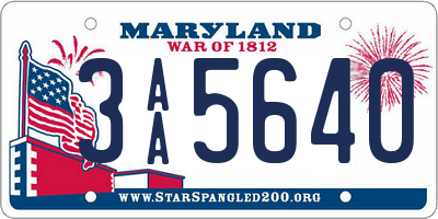 MD license plate 3AA5640