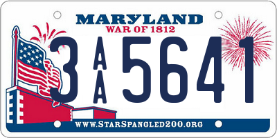 MD license plate 3AA5641