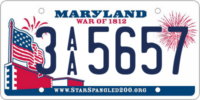 MD license plate 3AA5657