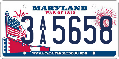 MD license plate 3AA5658