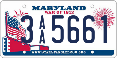 MD license plate 3AA5661