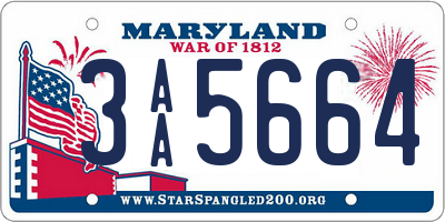 MD license plate 3AA5664