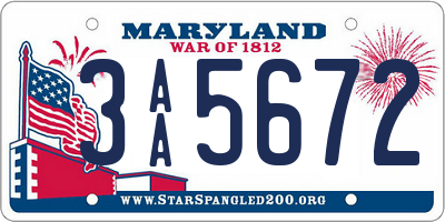 MD license plate 3AA5672