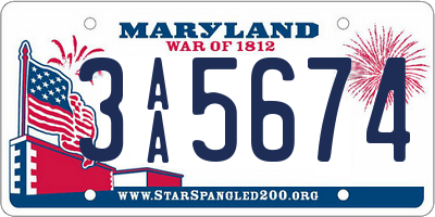 MD license plate 3AA5674