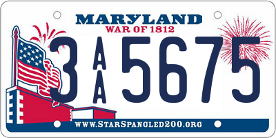 MD license plate 3AA5675