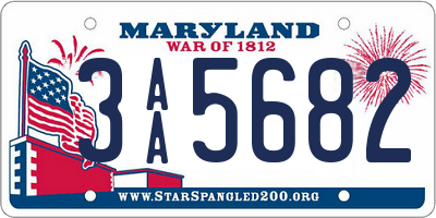 MD license plate 3AA5682