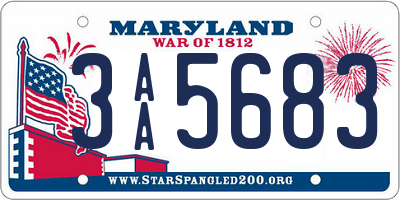 MD license plate 3AA5683