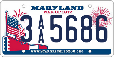 MD license plate 3AA5686