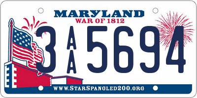 MD license plate 3AA5694