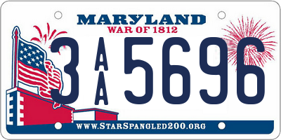 MD license plate 3AA5696