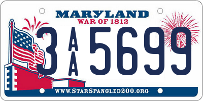 MD license plate 3AA5699