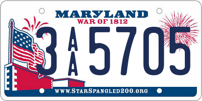 MD license plate 3AA5705