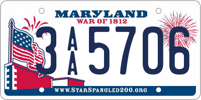 MD license plate 3AA5706