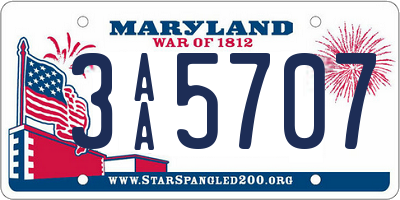 MD license plate 3AA5707