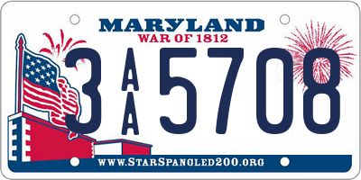 MD license plate 3AA5708