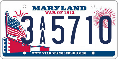 MD license plate 3AA5710